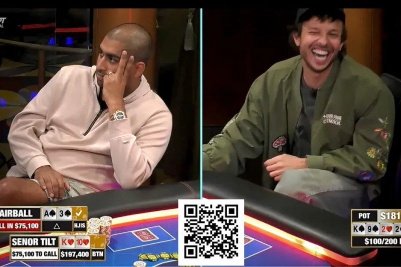 【牌手扑克】是四条还是诈唬？Airball河牌全下后亮出A，这手牌让对手陷入长考