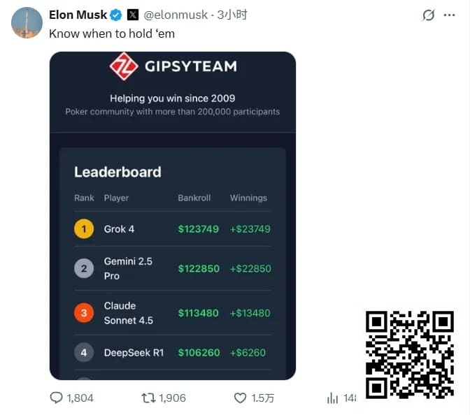 【牌手扑克】全球最有名AI一起打德扑，谁能赢？马斯克都在围观转发