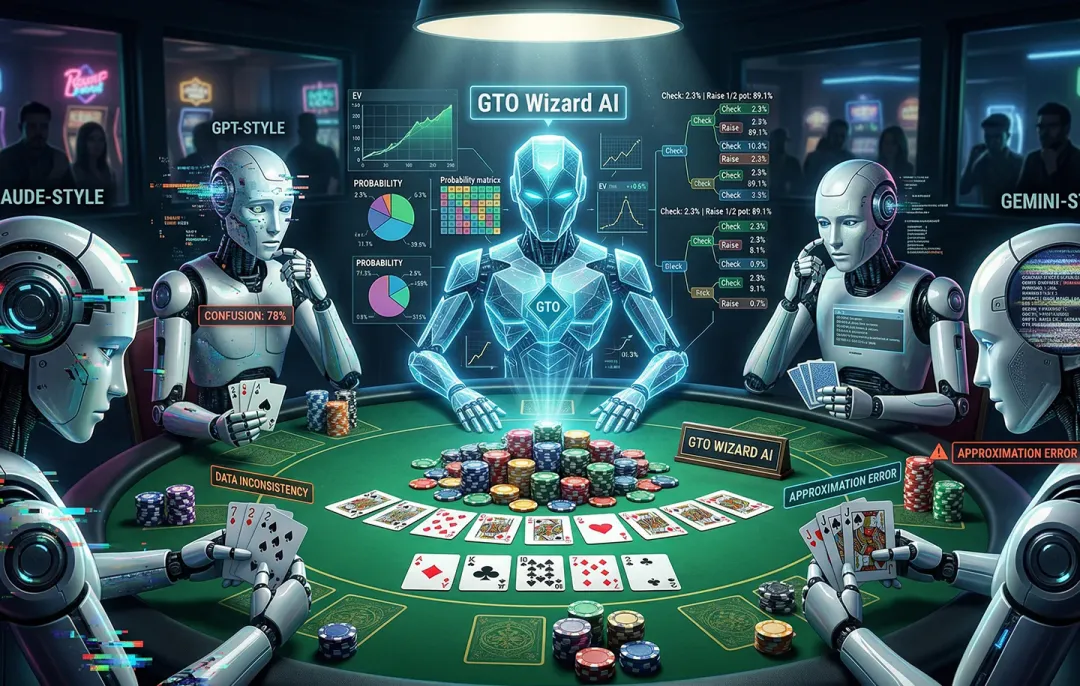 【牌手扑克】大模型集体扑克“翻车”：GTO Wizard一穿二十，人类玩家暂时安全