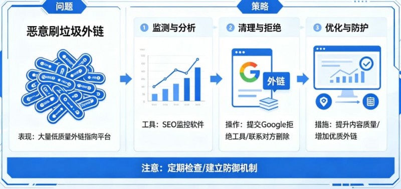 【牌手扑克】博彩平台的“负面SEO”防御：竞争对手恶意刷垃圾外链怎么办？