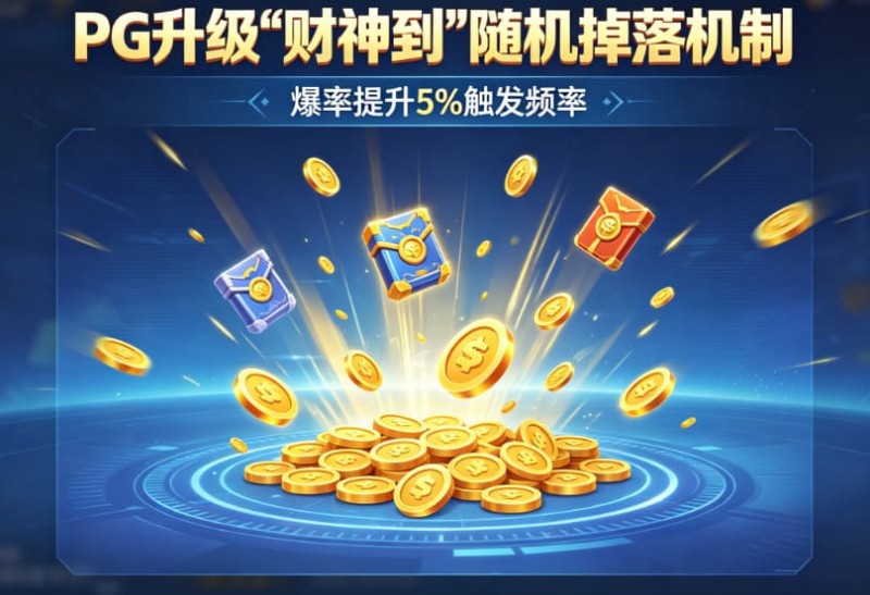 【牌手扑克】PG升级“财神到”随机掉落机制，爆率提升5%触发频率。