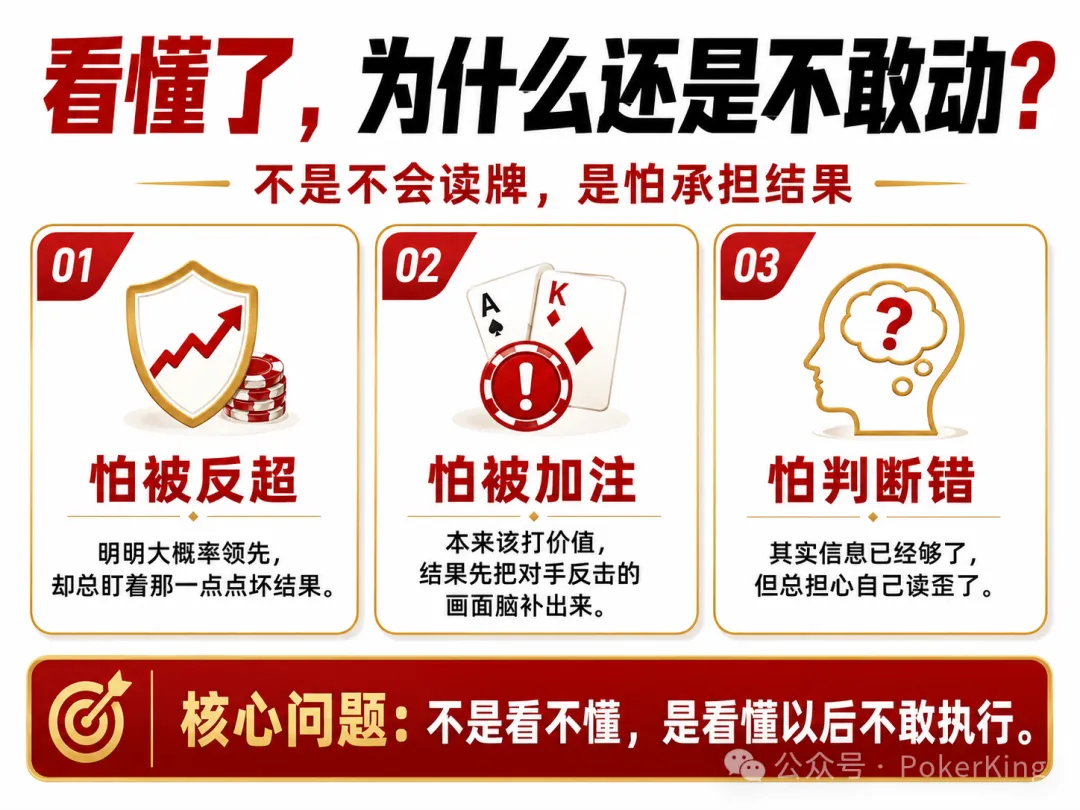 【牌手扑克】看穿范围却不敢动？你不是没读懂牌，只是被恐惧按住了手