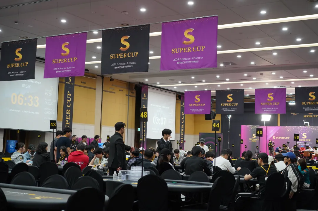 【牌手扑克】Super CUP釜山站|主赛共599人次参赛75人晋级;中日韩马四地扑克精英与跨界名人齐聚慈善邀请赛