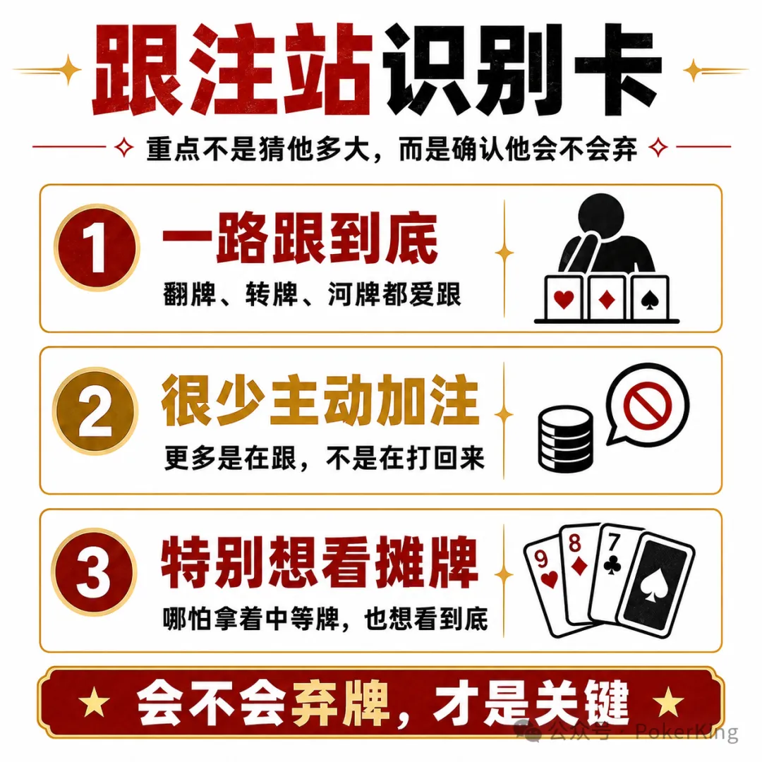 【牌手扑克】面对“跟注站”,别再讲复杂故事了:三条调整让你少吃亏