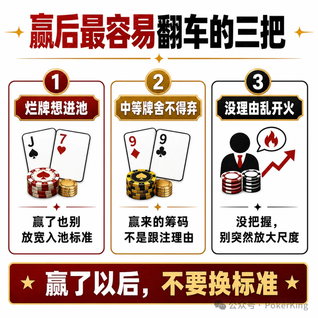 【牌手扑克】赢钱后的“隐形上头”：比输钱更危险的，是你开始追感觉