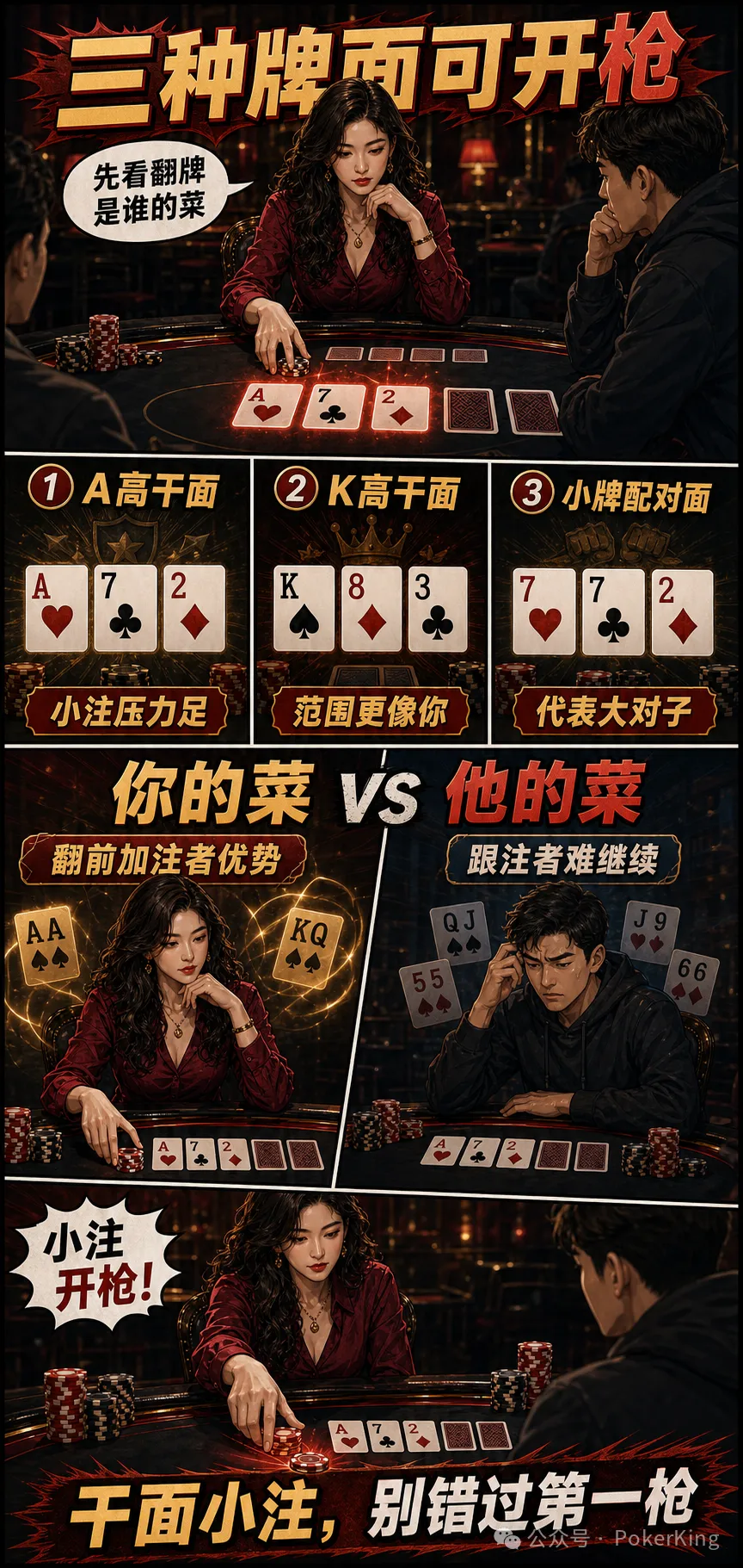 【牌手扑克】翻牌第一枪该不该开？别只看自己中没中，先看牌面更像谁
