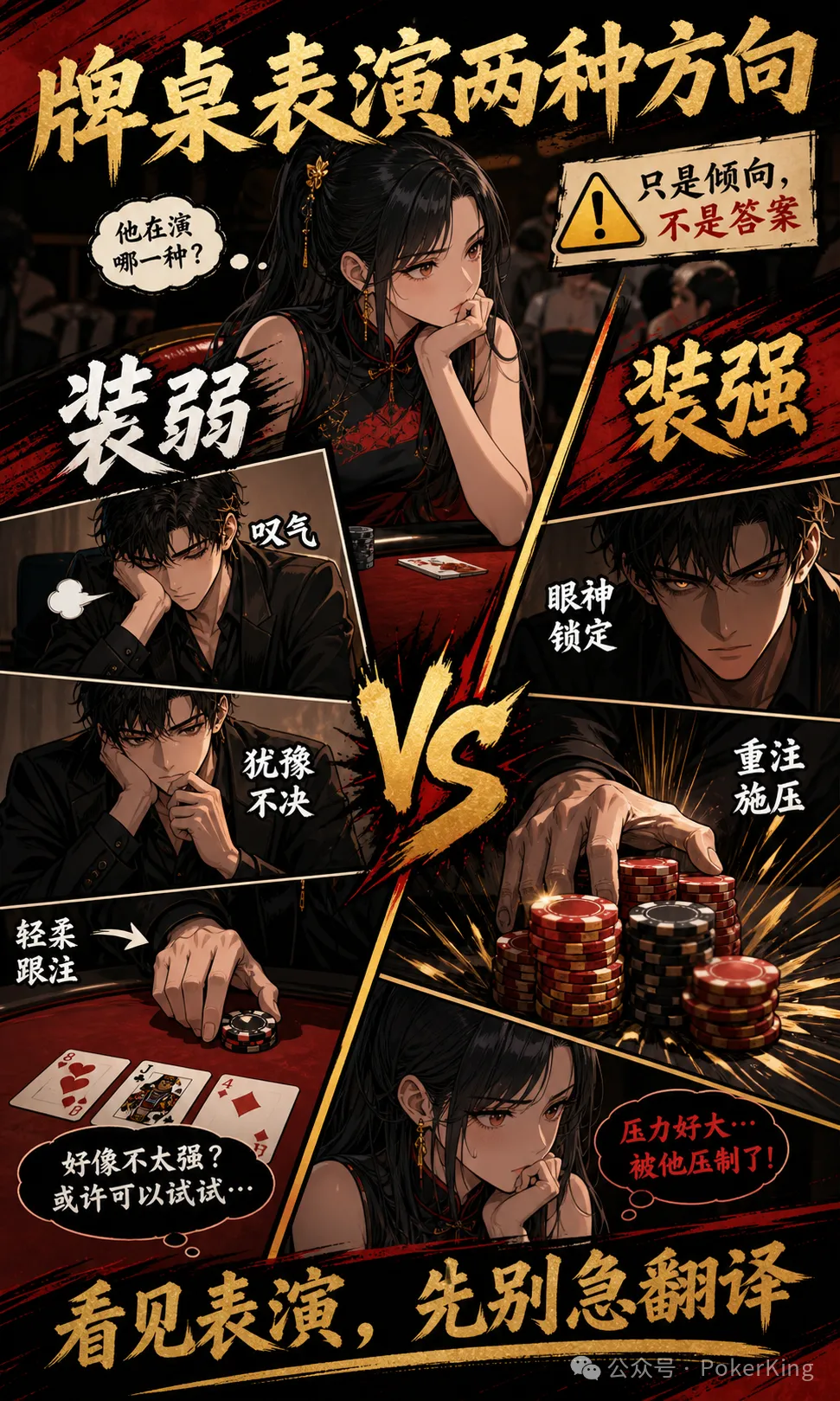 【牌手扑克】牌桌台词陷阱:“那我跟吧”到底是强是弱?先看基线再拆表演