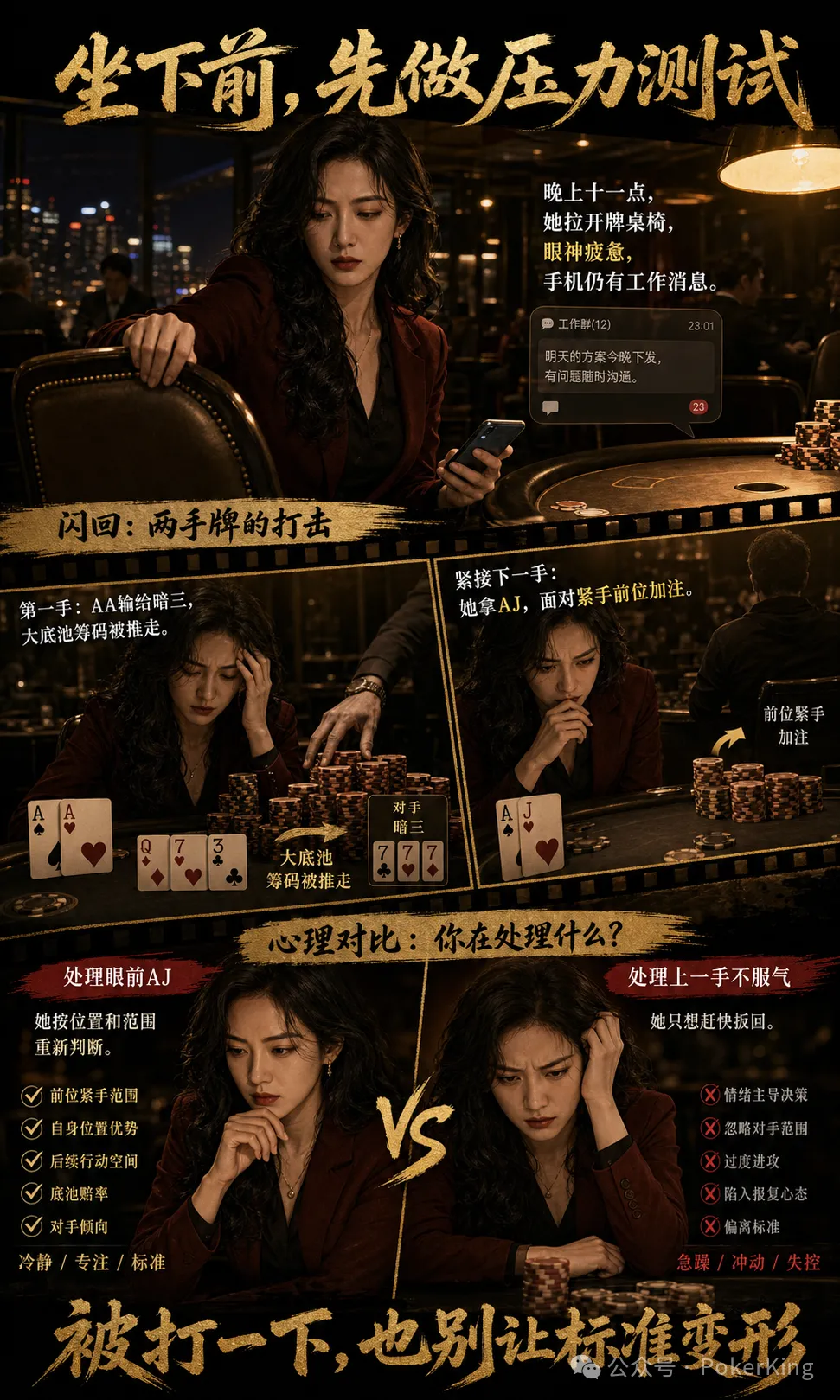 【牌手扑克】坐下前问自己一句：第一手输大底池，下一手还能重新判断吗？